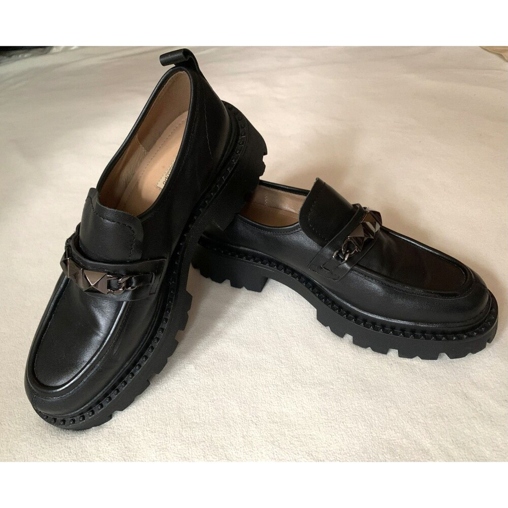 El Tempo Premium Women's Shoes Loafer Leather Black Size EU 39